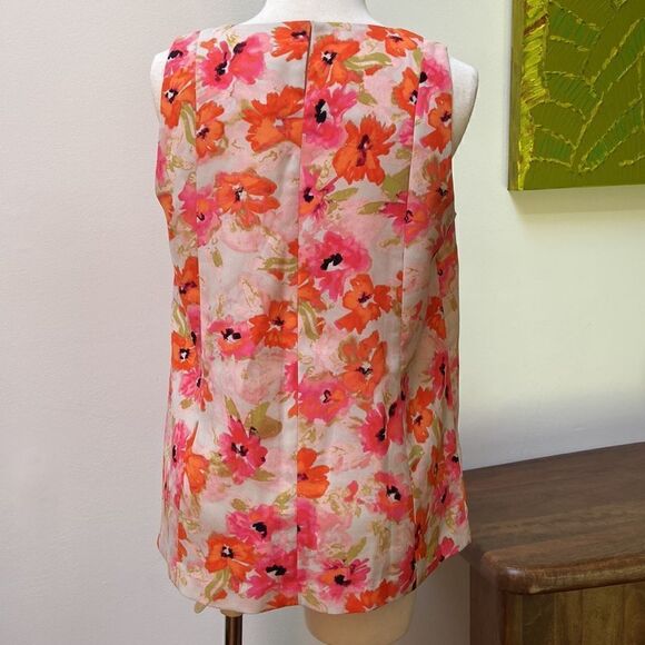 LOFT Floral Tank Blouse Size S - Picture 3 of 10